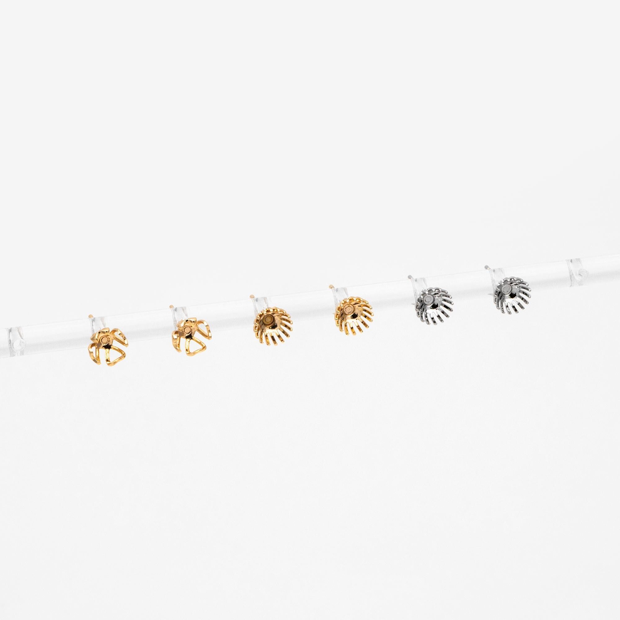 10pcs Gold/ Silver Tone Earring Post Studs with 5.5mm Pad (GB-267)